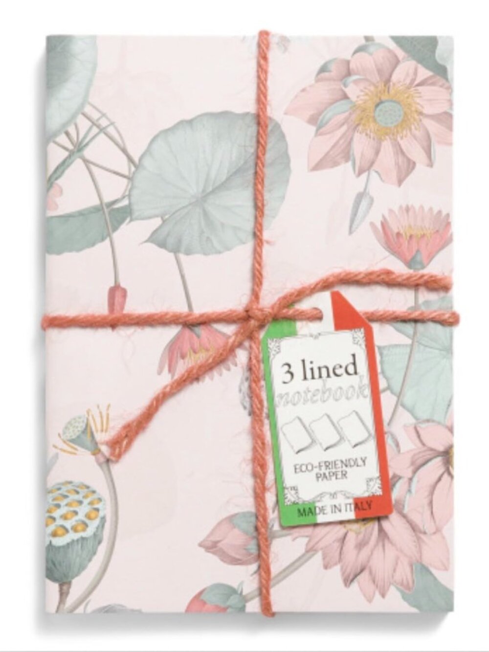 Alfabet Set of 3 Journals 48 Pages, Handmade in Italy, Floral Design, Notebooks